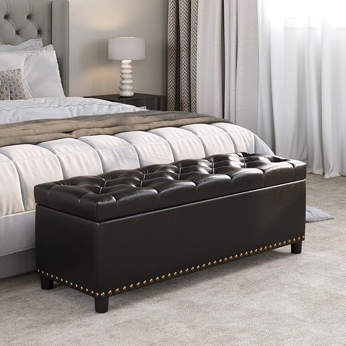 BELLEZE 47" Storage Ottoman, Storage Bench - Image 2