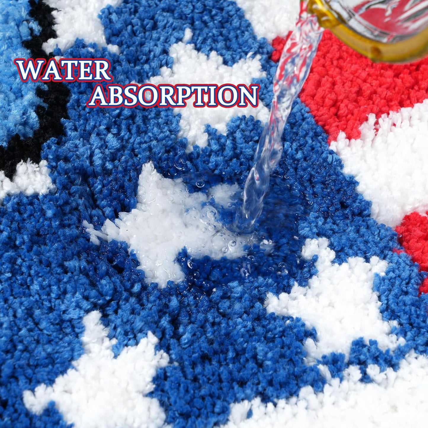 American Flag Bath Rug for 4th of July Decor,22.4"x23.6" Non-Slip Patriotic Star Shaped Door Mat Soft Absorbent Washable Indoor Outdoor Entryway Bathroom Kitchen Rug,Independence Day Decor