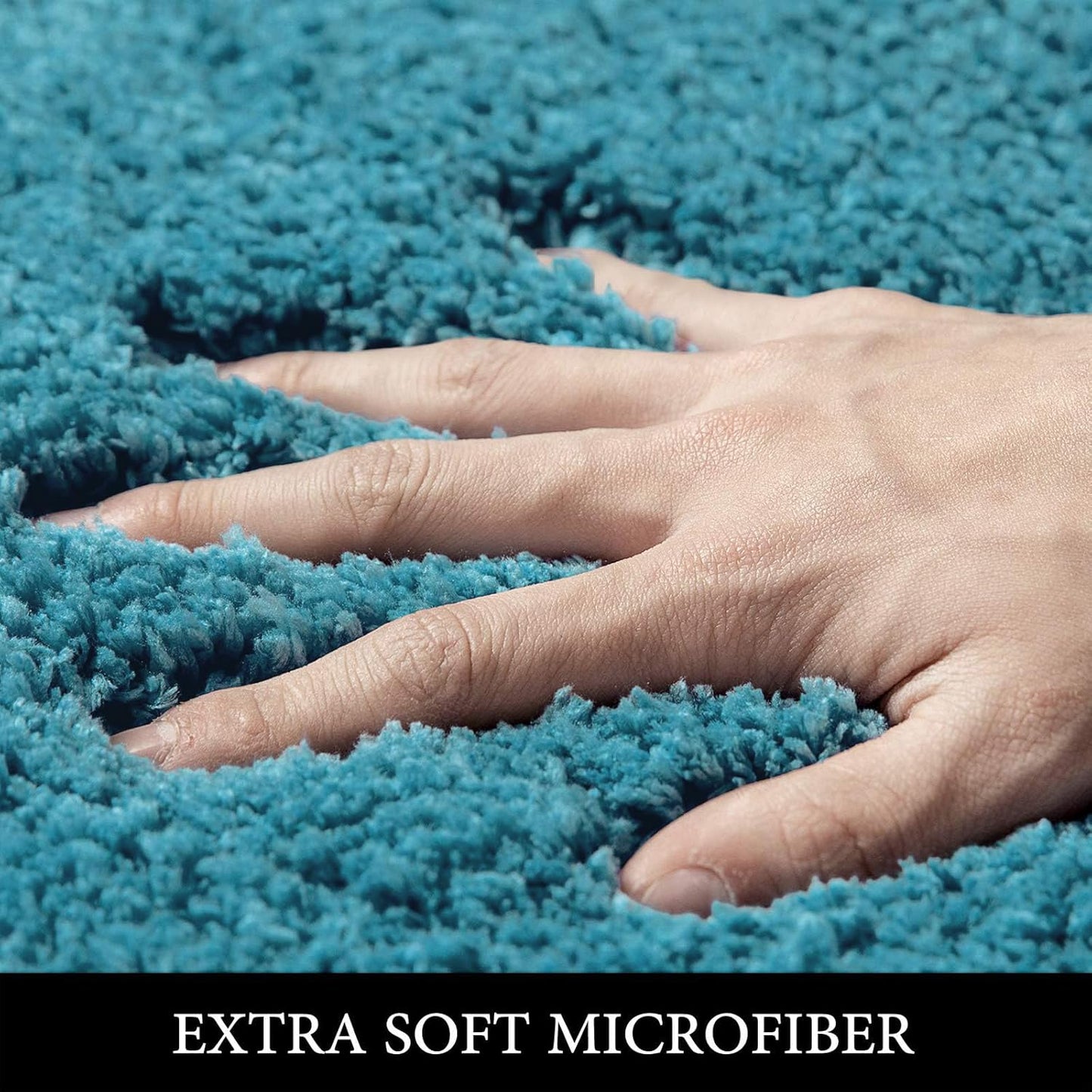 MIULEE Teal Bathroom Rugs, Soft Small Absorbent Microfiber Bath Rugs Non Slip Quick Dry Fluffy Bath Mats for Bathroom Floor Tub Showers, Machine Washable, 16x24 Inch