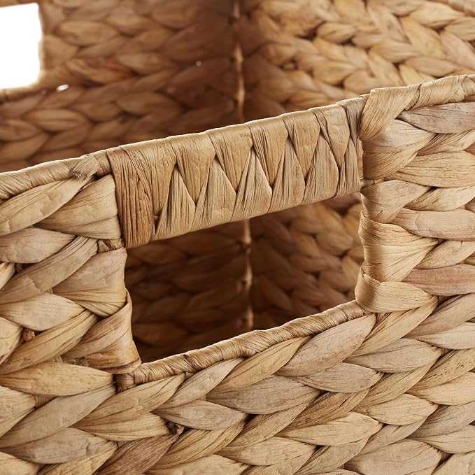 Casafield 10.5" x 10.5" Water Hyacinth Storage Baskets, Natural - Image 5