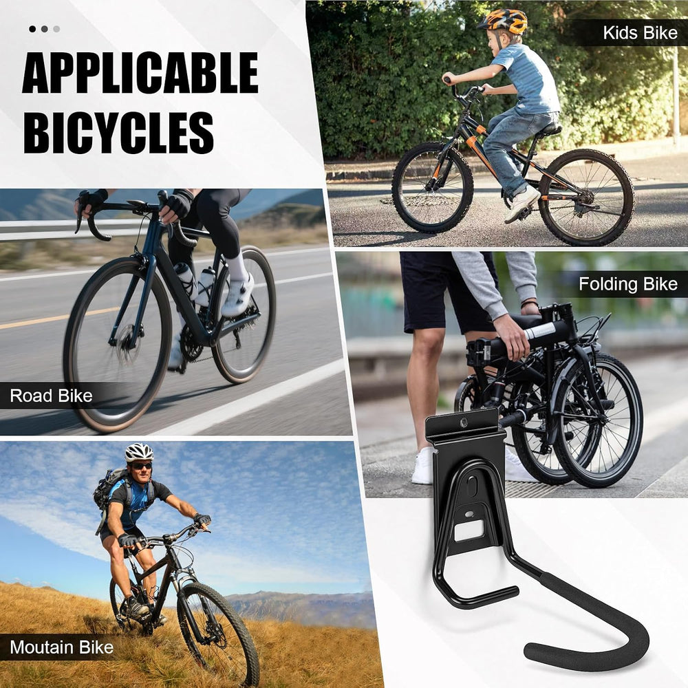 Slatwall Bike Hooks, Heavy Duty Bicycle Hangr with PVC Coating, Wall Mount Ve...