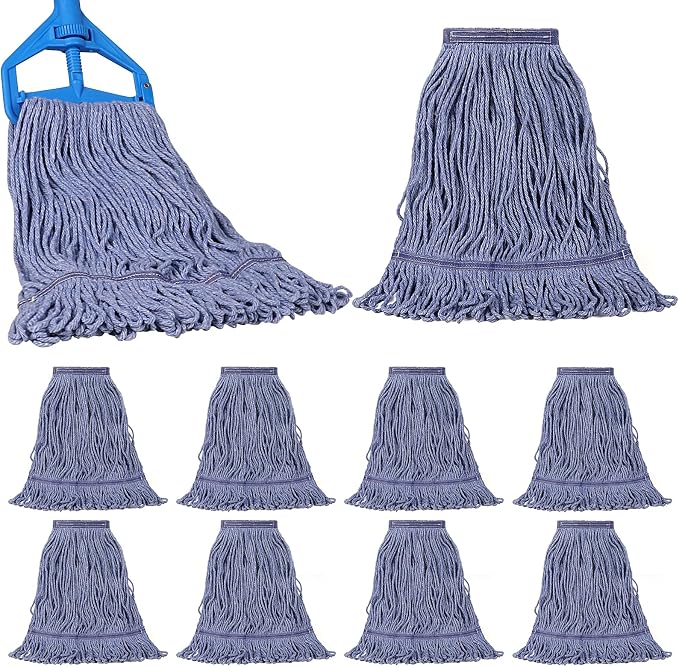 JERIA 8 Pack Heavy Duty Mop Head Replacements, String Mop Head by JERIA