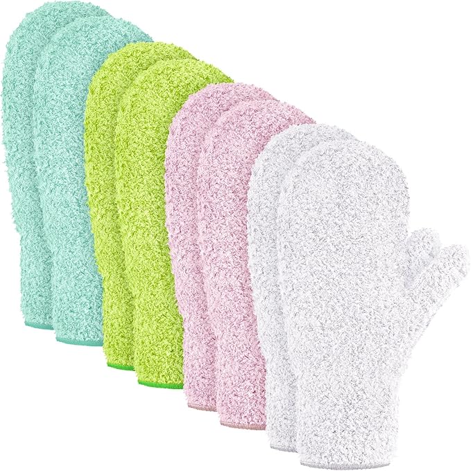 Bencailor 4 Pair Microfiber Dusting Mittens Reusable Women Cleaning Mittens by Bencailor