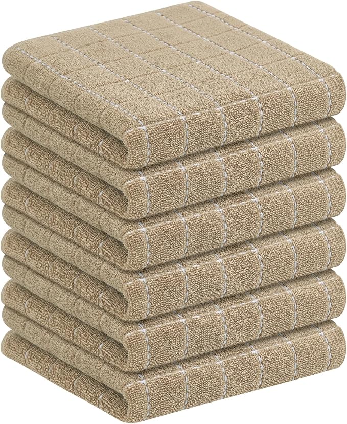 Homaxy 100% Cotton Terry Kitchen Towels, Checkered Designed, Soft and Super by Homaxy