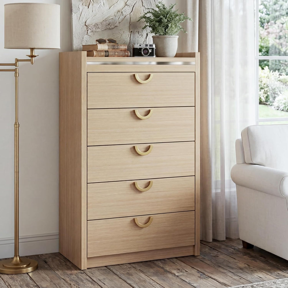 Gyfimoie 5 Drawer Dresser for Bedroom, 46.4" Tall Modern Chest of Drawer...