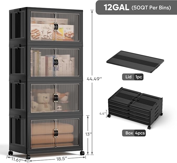 Jalove 50QT Plastic Storage Bins - Image 2