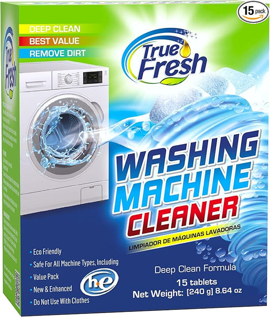 True Fresh Washing Machine Cleaner Tablets, 15 Solid Deep Cleaning Tablet by TrueFresh