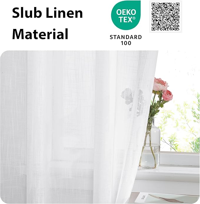 NICETOWN Sidelight French Door Panel, Linen Textured Look Translucent Privacy - Image 4