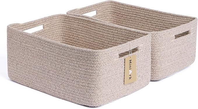 Large Storage Baskets for Shelves, Closet Organizers Bins for Clothes Blanket by MiniArkStorageBasketsHome