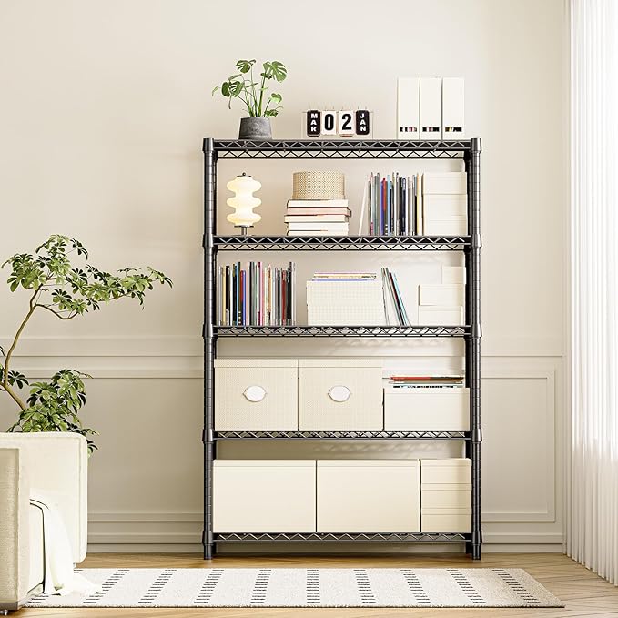 IZEUK 5-Tier Heavy Duty Metal Storage Shelving Unit, Adjustable Steel Wire Rack - Image 7