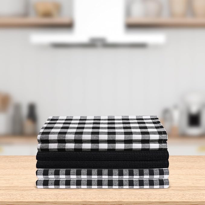 Kitchen Towels Set of 6 Soft Premium Cotton Highly Absorbent Dish Towels 18x28 - Image 5