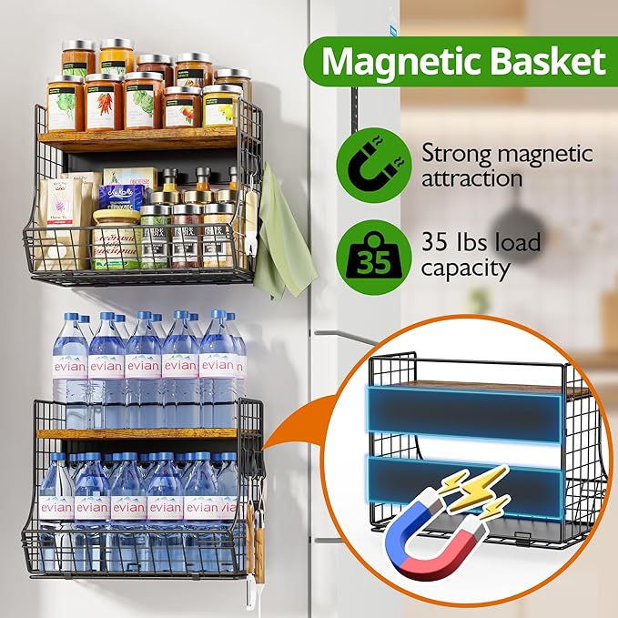 2 Pack Magnetic Shelf for Fridge - Image 2