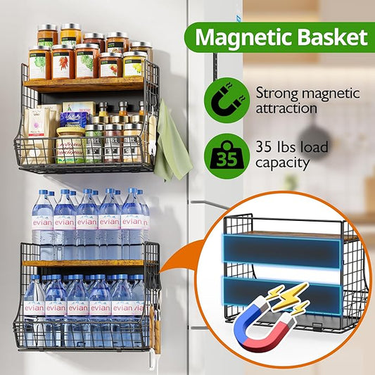 2 Pack Magnetic Shelf for Fridge - Image 2
