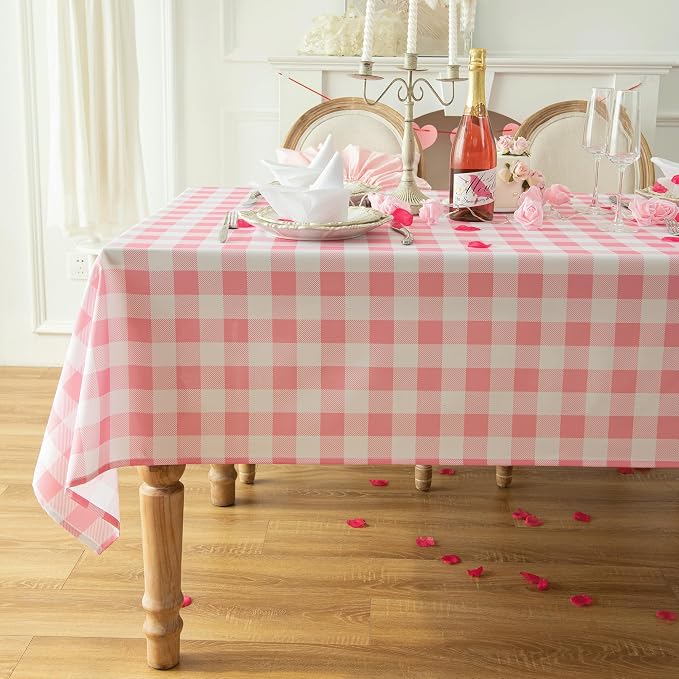 Waterproof Checkered Tablecloth Fabric by Essifunia