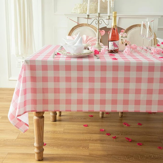 Waterproof Plaid Tablecloth Fabric by Essifunia