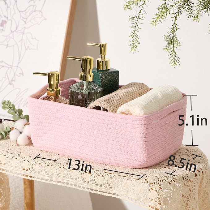 Small Storage Baskets for Organizing | Closet Organizer Bins | Shelf Toy Basket - Image 3