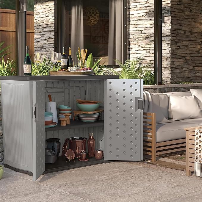 Suncast Outdoor Storage Shed for Patio and Garden, Backyard Oasis, 130 Gallon - Image 9