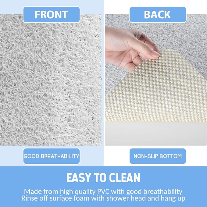 Non-Slip Bathtub Mat, Anti Slip Shower Mat, Fast Drying Bathtub Mats, Foot - Image 6
