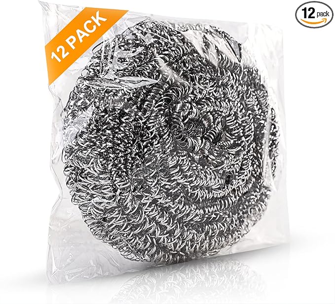 12Pack Upgraded Steel Wool Scrubbers by ovwo