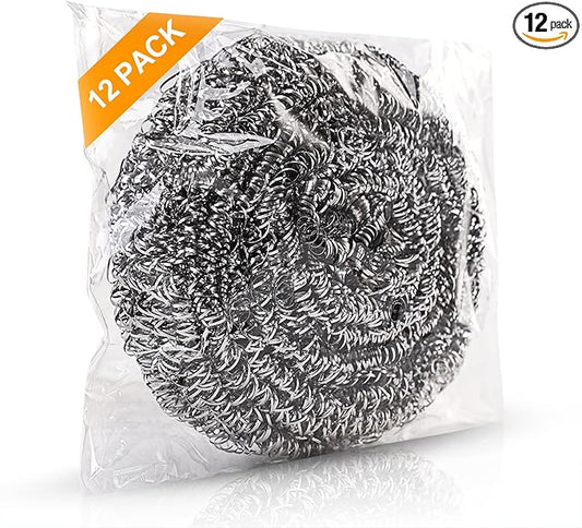 12Pack Upgraded Steel Wool Scrubbers by ovwo