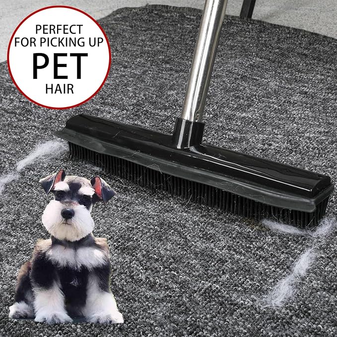 Rubber Broom and Dustpan Set, Pet Hair Removal Rubber Broom - Image 6