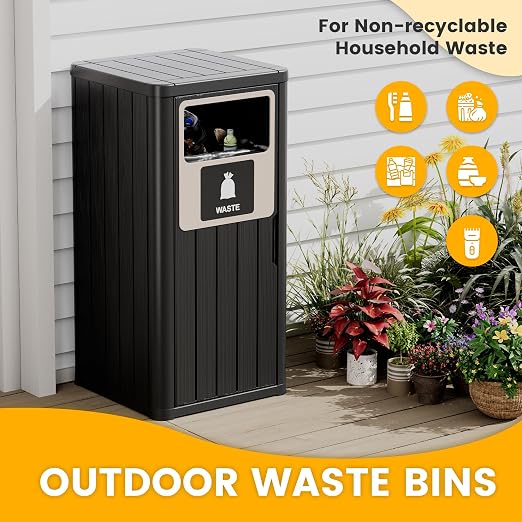 22 Gallon Outdoor Trash Can Waterproof Resin Garbage Can - Image 3