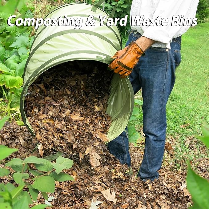 YUDI & GARDEN 45 Gallon Hard Bottom Collapsible Garden Bag｜Collapsible Trash - Image 8