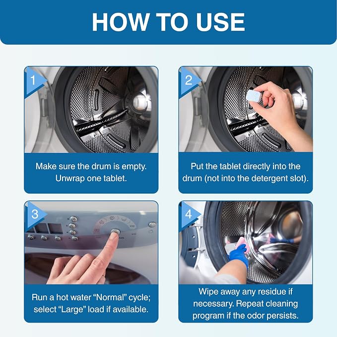 Washing Machine Cleaner Tablets, Septic Safe Descaler - Image 7