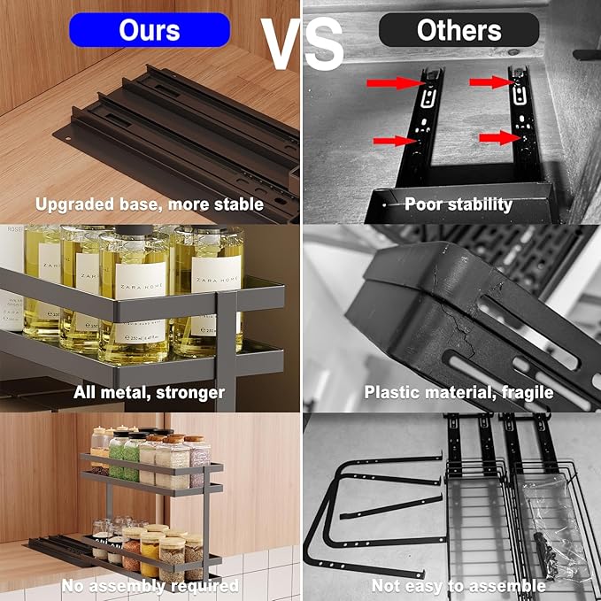 2 Pack Pull Out Spice Rack Organizer - Image 5