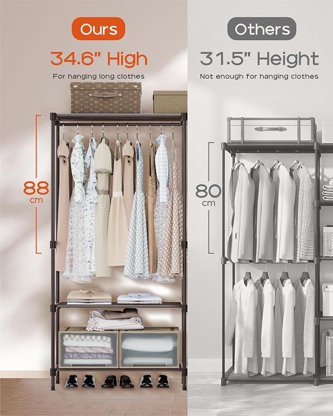 Clothes Rack, Portable Closet, 71.7 Inch Large Capacity Wardrobe Closet - Image 3
