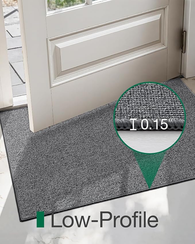 LUMI Indoor Door Mat 36"x59", Ultra Thin Low Profile Non-Slip Doormat - Image 4