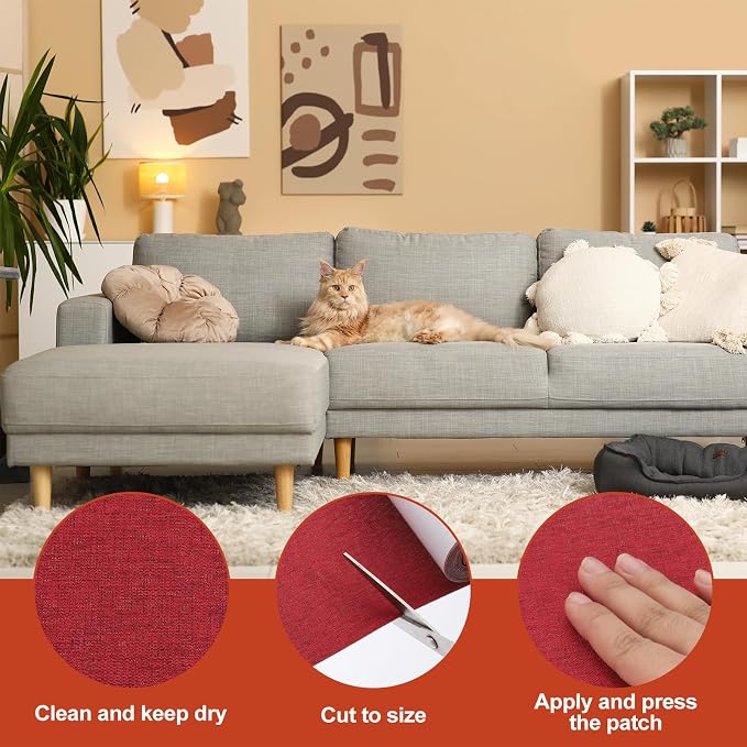 PATIKIL 70x4.4 Inch Linen Repair Tape, Repair Fabric Patch Self Adhesive Couch - Image 3