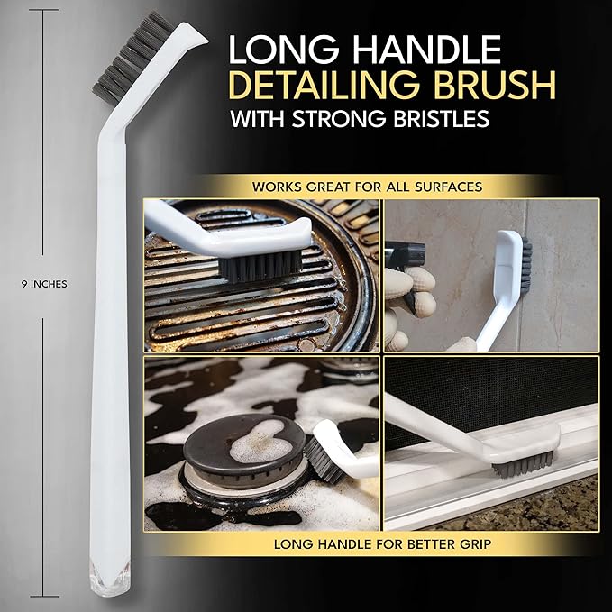Grout Cleaning Brush Set Heavy Duty Hand Grout Scrub Brush & Detail Cleaning - Image 3