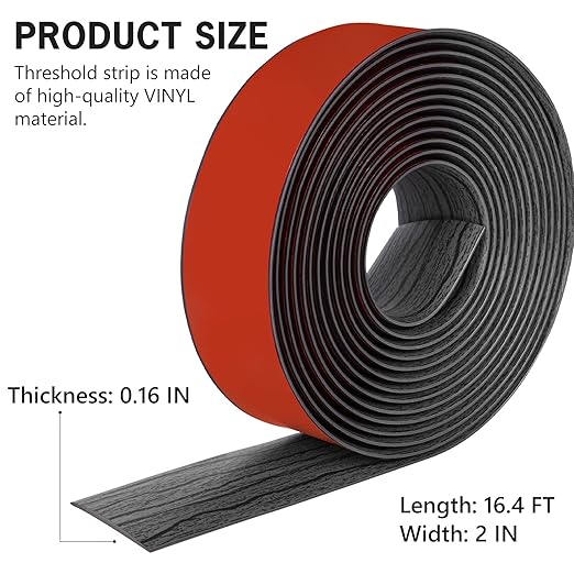 16.4Ft Floor Transition Strip Self Adhesive Vinyl Cover Floor Strip Flat - Image 2
