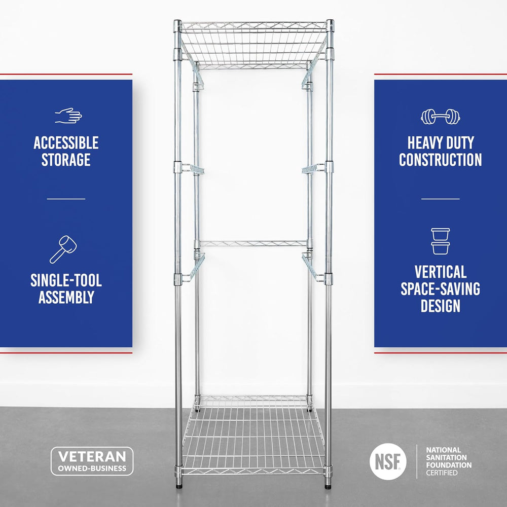 SafeRacks 5-Tier Steel Tote Rack for 27 Gallon Bins - Silver