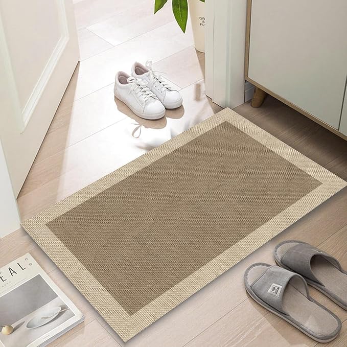 Ultra Thin Door Mat Indoor Entrance, 1/10 in Thin Door Mats by LYGLIGH
