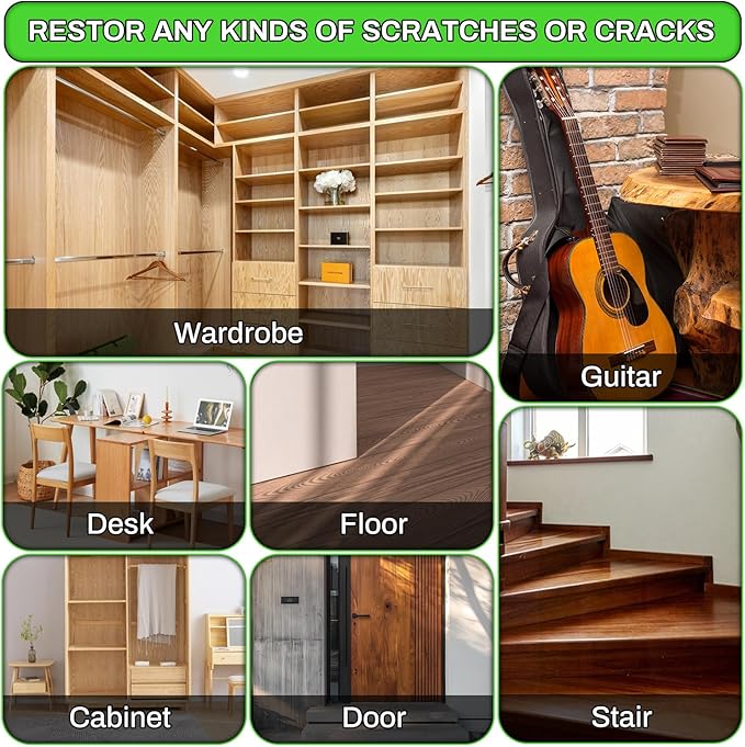 Wood Furniture Repair Kit, 24 Colors Wood Fillers, Scratch Repair Covers & - Image 7