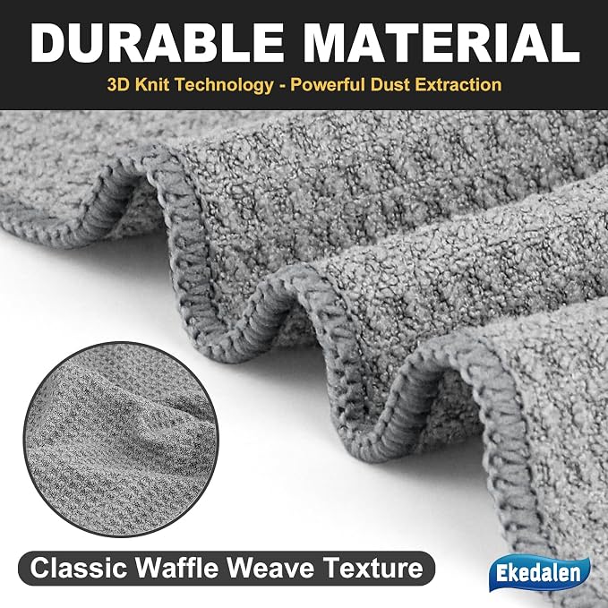 Microfiber Cleaning Cloth Waffle Weave - Image 3