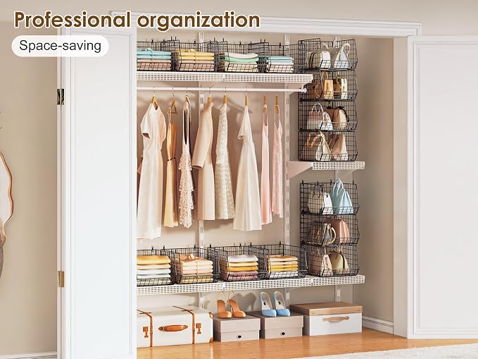 Deeper 4'' Design 5 Tier Foldable Hanging Closet Organizer and Storage，Wire - Image 8