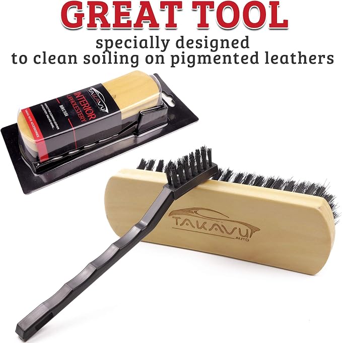 Leather & Textile Shine Brush by TAKAVU, Durable Soft Nylon Bristles, Included - Image 2