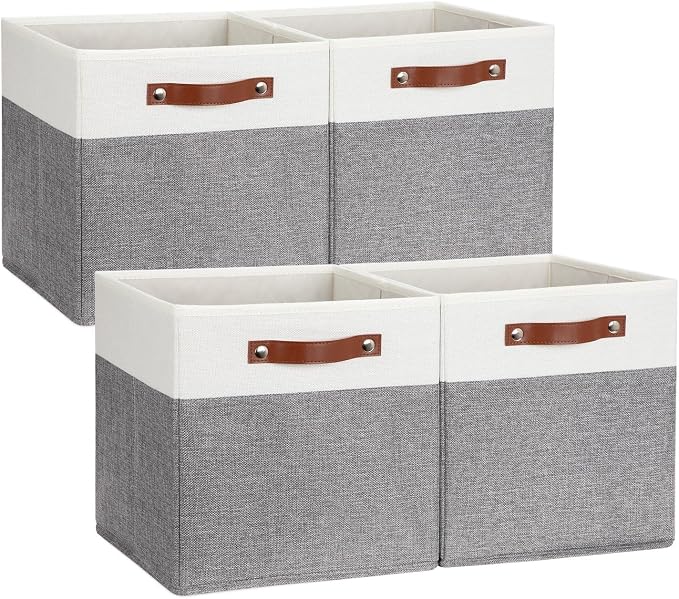 DULLEMELO Storage Cubes 12 inch, Collapsible Sturdy Cube Storage Bins by DULLEMELO