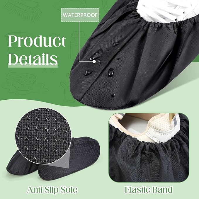 Frienda 8 Pairs Non Slip Reusable Shoe Covers Waterproof Boot Covers - Image 3