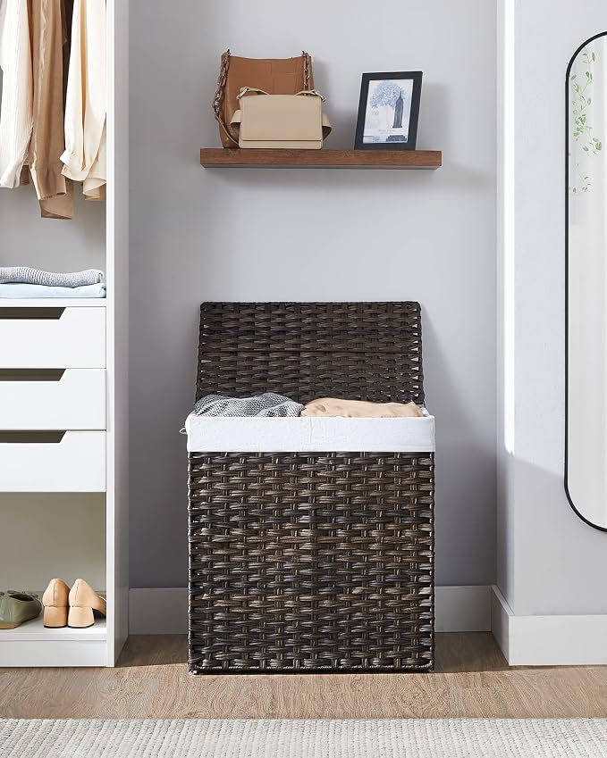 SONGMICS Laundry Hamper with Lid, 110L Clothes Hamper with 2 Removable Liner - Image 9