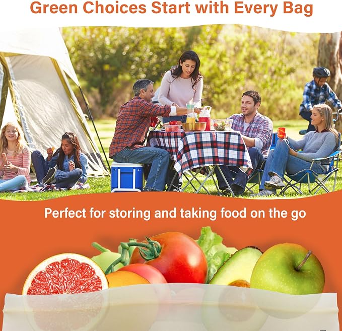 Compostable Food Storage Bags, Large Gallon Resealable Freezer Bags, 10.5 x - Image 6