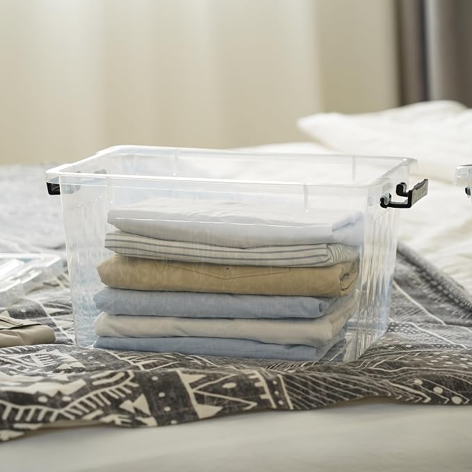 Citylife 22 QT Clear Plastic Storage Bins - Image 7