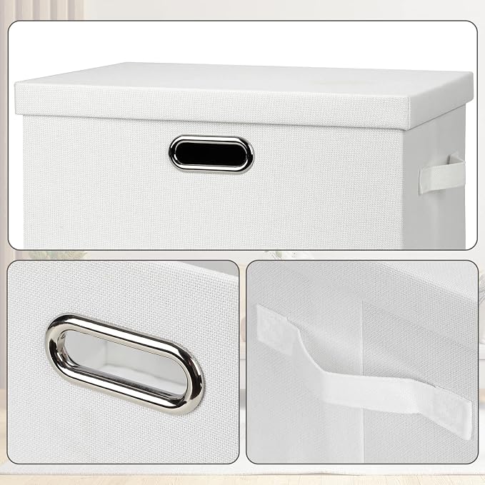Large 17" 36 Quart Collapsible Stackable Storage Bins - Image 6