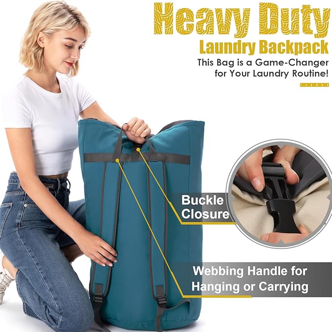 Laundry Bag for College, Backpack Laundry Bag for College Turquoise, 115L Extra - Image 5