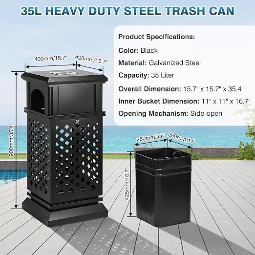 IRONWALLS Indoor/Outdoor Trash Can - Image 2