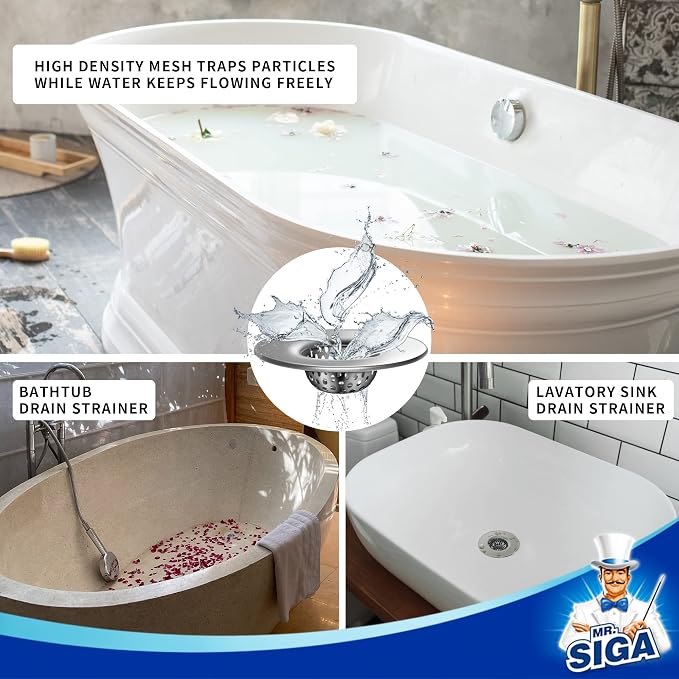 MR.SIGA Bathroom Sink Strainer, Bathtub Lavatory Sink Drain Strainer Hair - Image 4