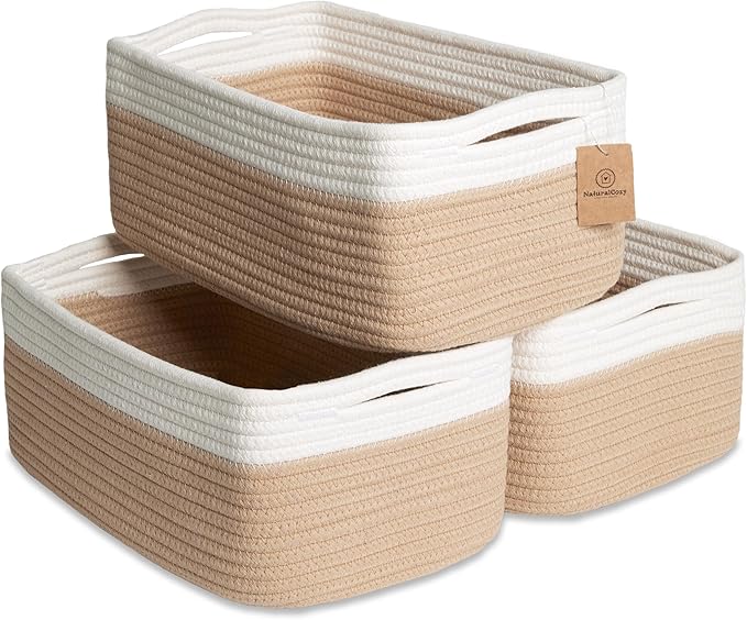 NaturalCozy 13.5”x8.5”x5.5” Storage Baskets by NaturalCozy